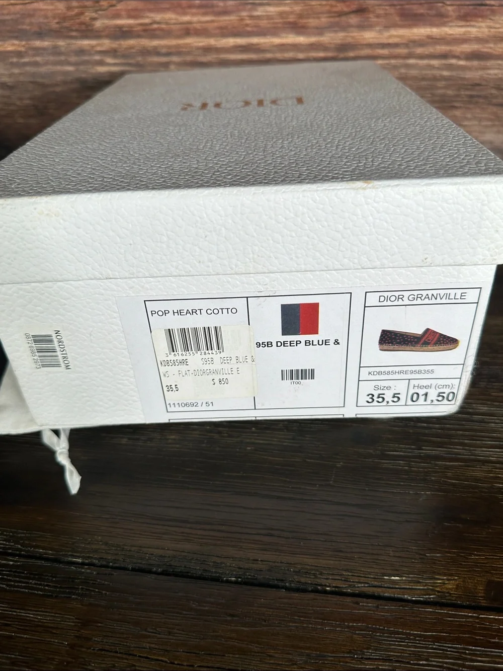 Dior Granville Navy Canvas Espadrilles with Red Heart Motif